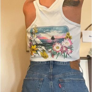 Vintage tropical Crop Top Tank